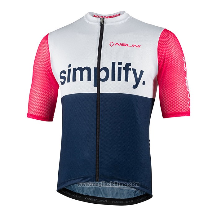 2022 Abbigliamento Ciclismo Nalini Blu Rosa Manica Corta e Salopette