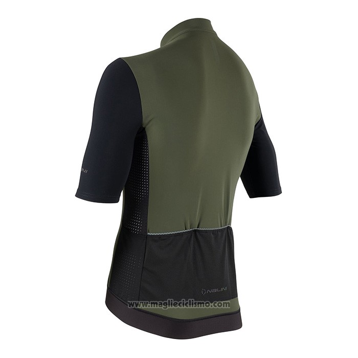 2022 Abbigliamento Ciclismo Nalini Verde Manica Corta e Salopette