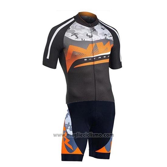 2019 Abbigliamento Ciclismo Northwave Argentato Arancione Nero Manica Corta e Salopette