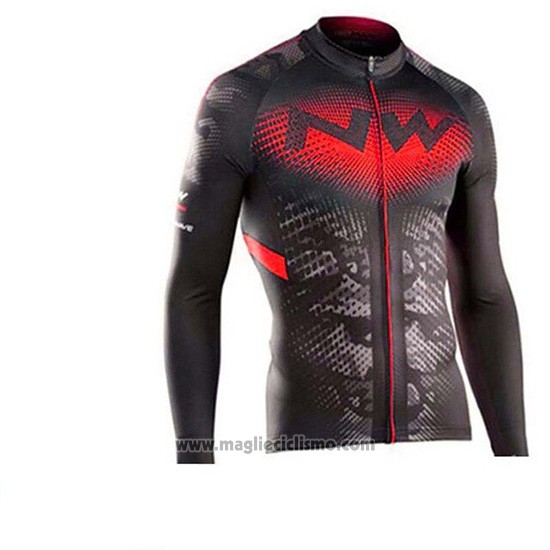 2019 Abbigliamento Ciclismo Northwave Nero Rosso Manica Lunga e Salopette