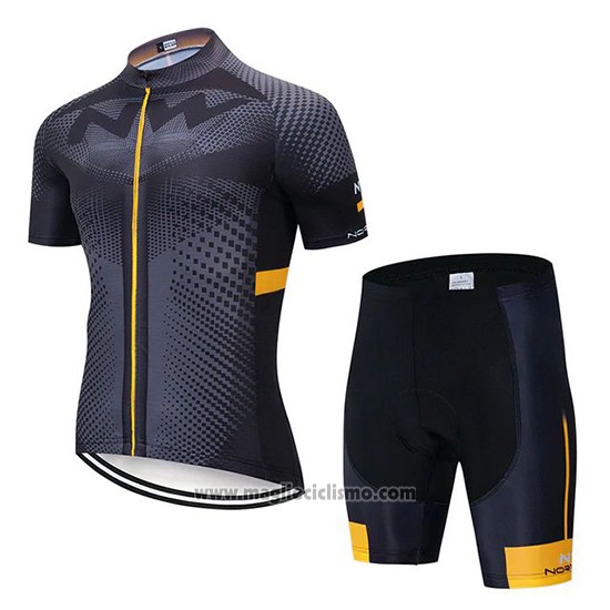 2020 Abbigliamento Ciclismo Northwave Grigio Nero Giallo Manica Corta e Salopette