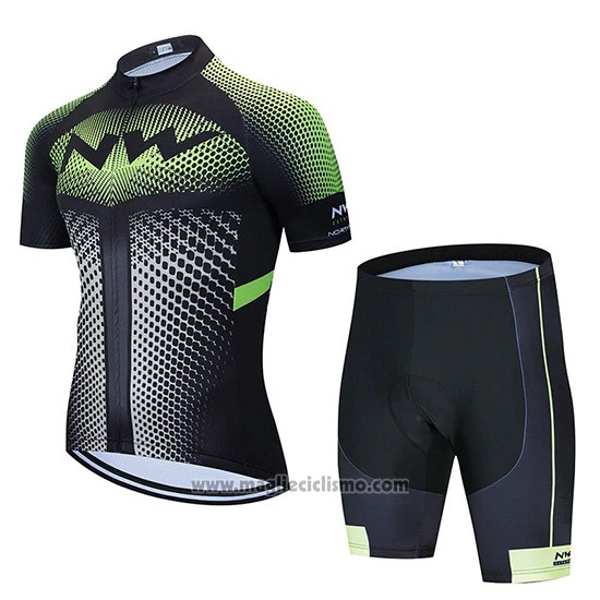2020 Abbigliamento Ciclismo Northwave Nero Bianco Verde Manica Corta e Salopette