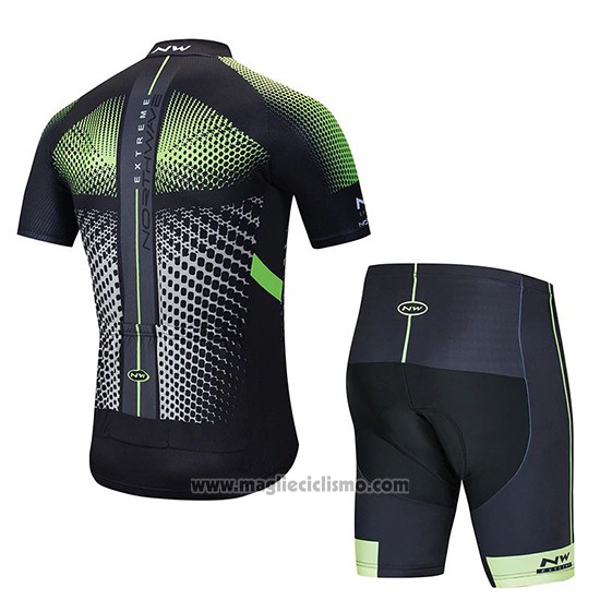 2020 Abbigliamento Ciclismo Northwave Nero Bianco Verde Manica Corta e Salopette