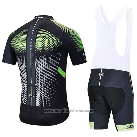 2020 Abbigliamento Ciclismo Northwave Nero Bianco Verde Manica Corta e Salopette