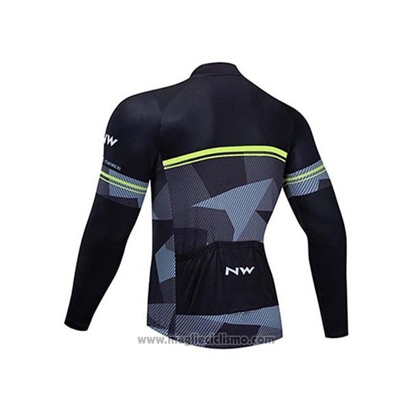2020 Abbigliamento Ciclismo Northwave Nero Grigio Manica Lunga e Salopette