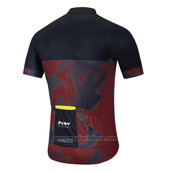 2020 Abbigliamento Ciclismo Northwave Nero Grigio Rosso Manica Corta e Salopette
