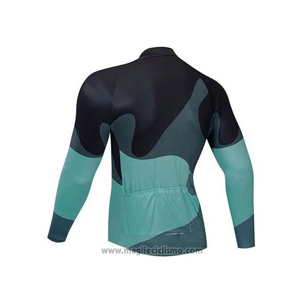 2020 Abbigliamento Ciclismo Northwave Nero Grigio Verde Manica Lunga e Salopette