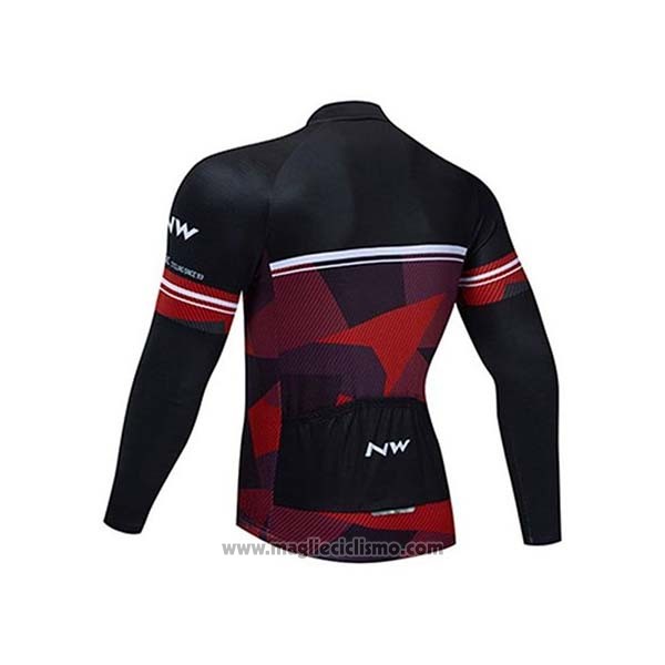 2020 Abbigliamento Ciclismo Northwave Nero Rosso Manica Lunga e Salopette