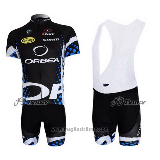 2013 Abbigliamento Ciclismo Orbea Nero Manica Corta e Salopette