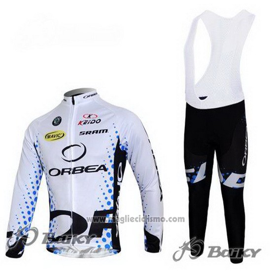 2013 Abbigliamento Ciclismo Orbea Nero e Bianco Manica Lunga e Salopette