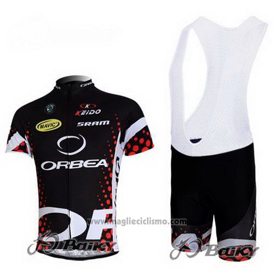 2013 Abbigliamento Ciclismo Orbea Nero e Rosso Manica Corta e Salopette