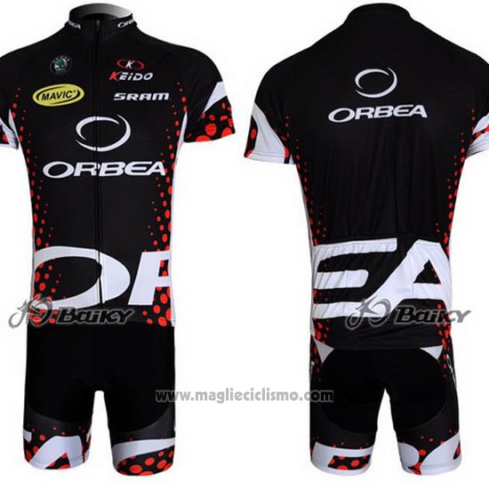 2013 Abbigliamento Ciclismo Orbea Nero e Rosso Manica Corta e Salopette