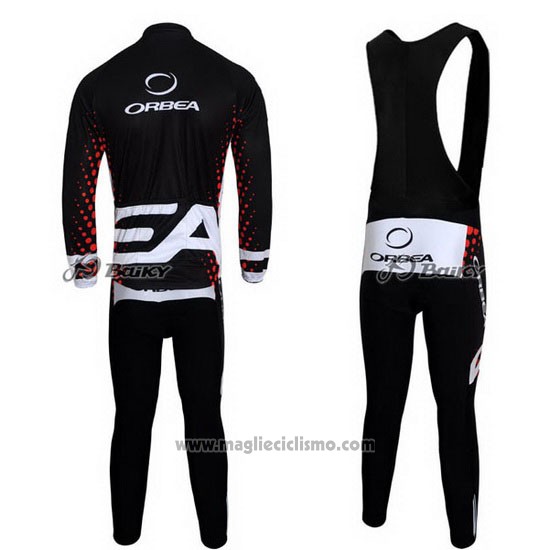 2013 Abbigliamento Ciclismo Orbea Nero e Rosso Manica Lunga e Salopette