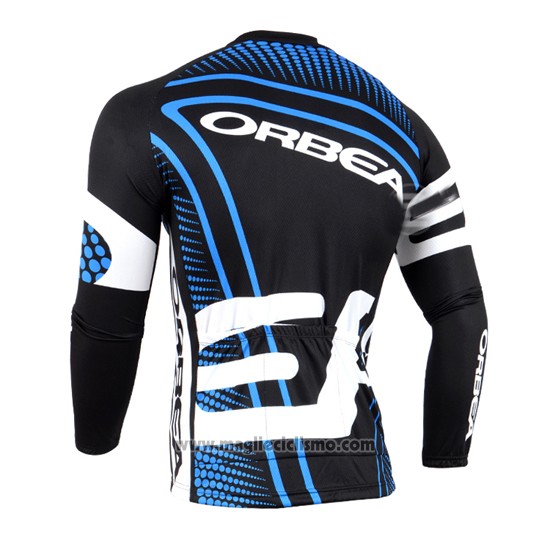2014 Abbigliamento Ciclismo Orbea Nero e Blu Manica Lunga e Salopette