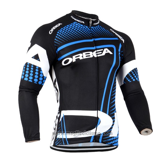 2014 Abbigliamento Ciclismo Orbea Nero e Blu Manica Lunga e Salopette