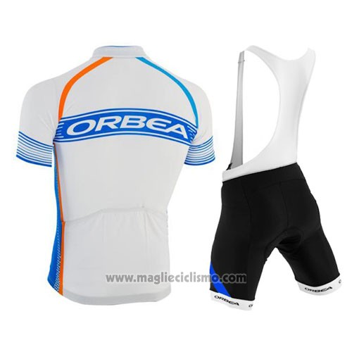 2015 Abbigliamento Ciclismo Orbea Celeste e Bianco Manica Corta e Salopette