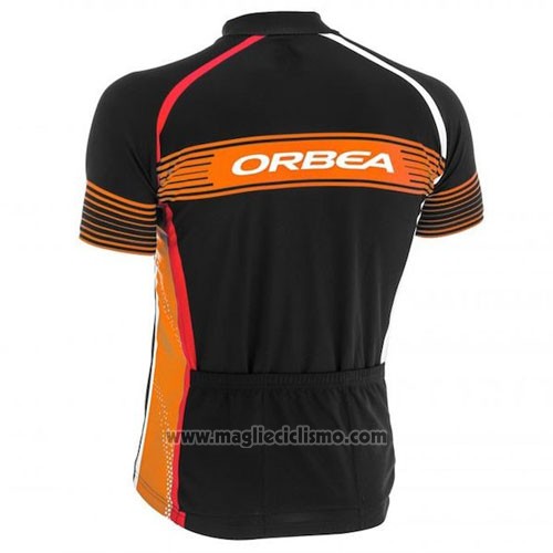 2015 Abbigliamento Ciclismo Orbea Nero e Arancione Manica Corta e Salopette