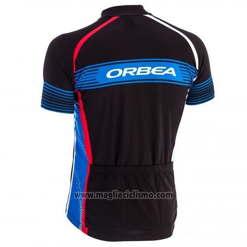 2015 Abbigliamento Ciclismo Orbea Nero e Celeste Manica Corta e Salopette