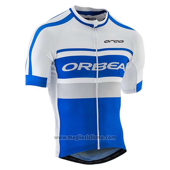 2017 Abbigliamento Ciclismo Orbea Bianco e Blu Manica Corta e Salopette