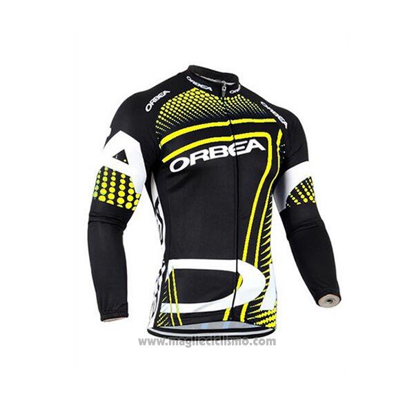 2017 Abbigliamento Ciclismo Orbea Giallo e Nero Manica Lunga e Salopette