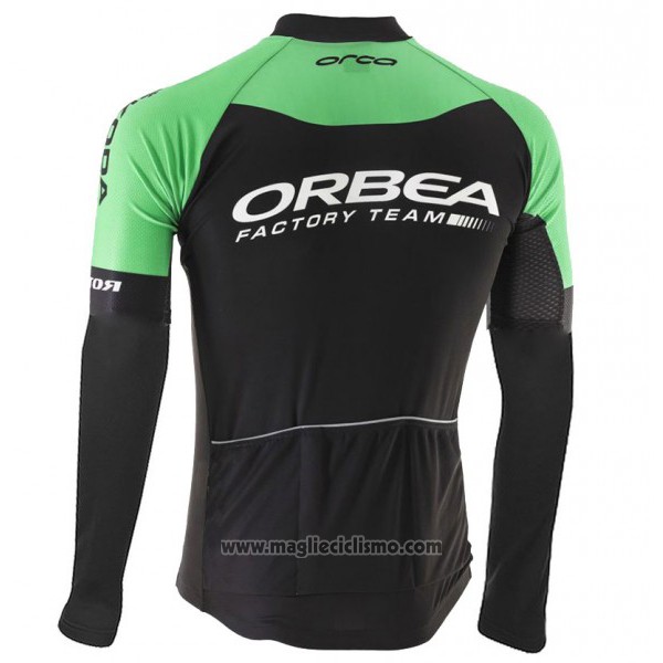 2017 Abbigliamento Ciclismo Orbea Nero e Verde Manica Lunga e Salopette
