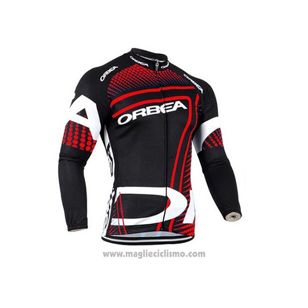 2017 Abbigliamento Ciclismo Orbea Rosso e Nero Manica Lunga e Salopette