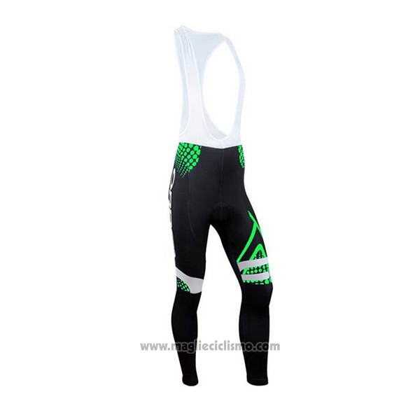 2017 Abbigliamento Ciclismo Orbea Verde e Nero Manica Lunga e Salopette