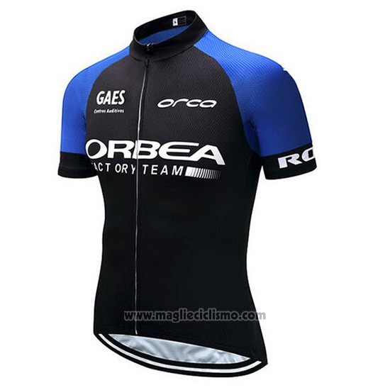2018 Abbigliamento Ciclismo Orbea Nero e Blu Manica Corta e Salopette