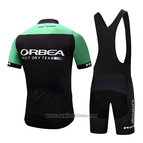 2018 Abbigliamento Ciclismo Orbea Nero e Verde Manica Corta e Salopette