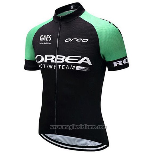 2018 Abbigliamento Ciclismo Orbea Nero e Verde Manica Corta e Salopette