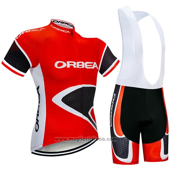 2019 Abbigliamento Ciclismo Orbea Rosso Nero Manica Corta e Salopette
