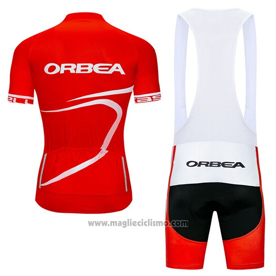 2019 Abbigliamento Ciclismo Orbea Rosso Nero Manica Corta e Salopette