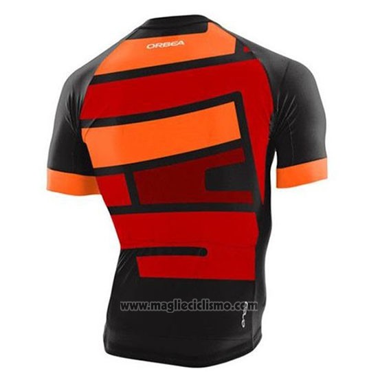 2020 Abbigliamento Ciclismo Orbea Nero Arancione Rosso Manica Corta e Salopette