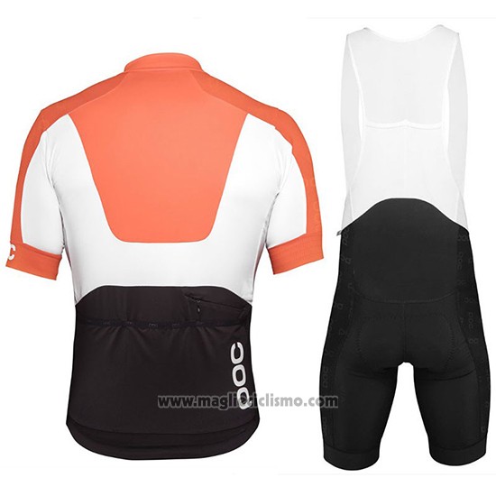 2018 Abbigliamento Ciclismo POC Arancione Bianco Nero Manica Corta e Salopette