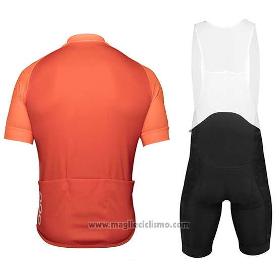 2018 Abbigliamento Ciclismo POC Arancione Manica Corta e Salopette