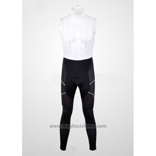 2012 Abbigliamento Ciclismo Pinarello Nero e Bianco Manica Lunga e Salopette