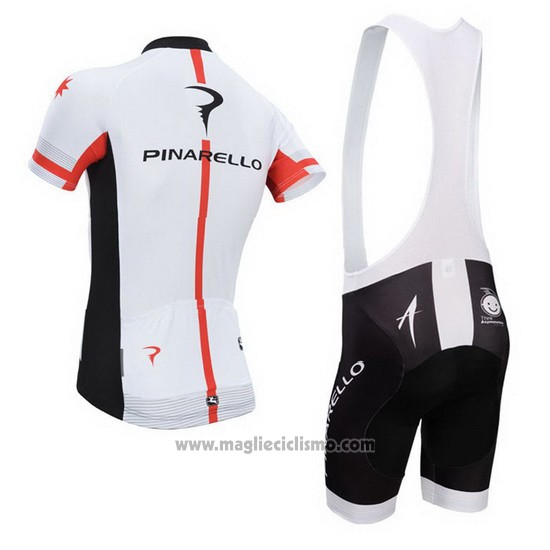 2014 Abbigliamento Ciclismo Pinarello Nero e Bianco Manica Corta e Salopette