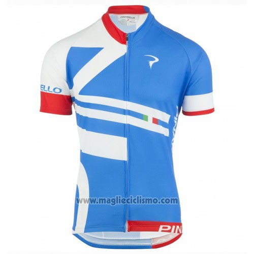 2016 Abbigliamento Ciclismo Pinarello Blu e Bianco Manica Corta e Salopette