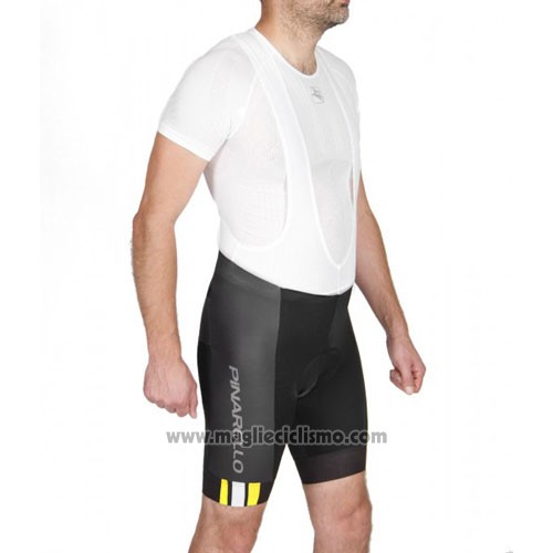 2016 Abbigliamento Ciclismo Pinarello Giallo e Nero Manica Corta e Salopette