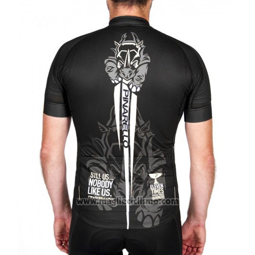 2016 Abbigliamento Ciclismo Pinarello Nero e Bianco Manica Corta e Salopette
