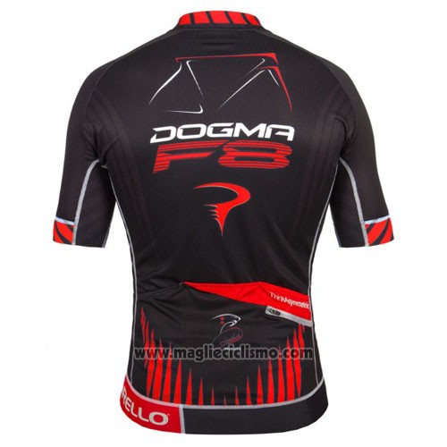 2016 Abbigliamento Ciclismo Pinarello Nero e Rosso Manica Corta e Salopette
