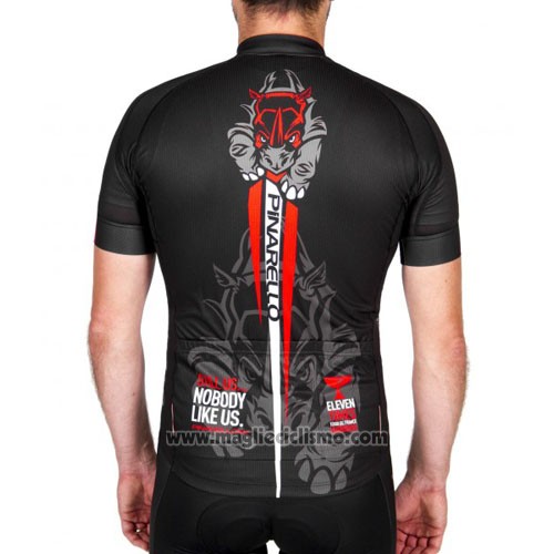 2016 Abbigliamento Ciclismo Pinarello Rosso e Nero Manica Corta e Salopette