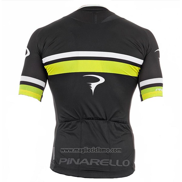 2017 Abbigliamento Ciclismo Pinarello Nero e Giallo Manica Corta e Salopette
