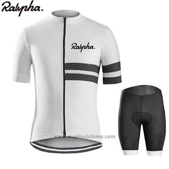 2019 Abbigliamento Ciclismo Ralph Bianco Nero Manica Corta e Salopette