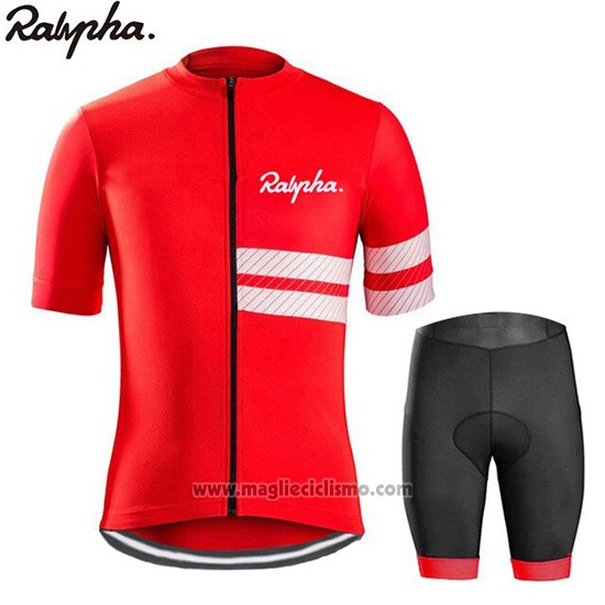 2019 Abbigliamento Ciclismo Ralph Rosso Bianco Manica Corta e Salopette