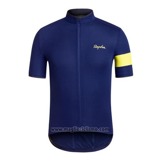2016 Abbigliamento Ciclismo Rapha Blu e Nero Manica Corta e Salopette
