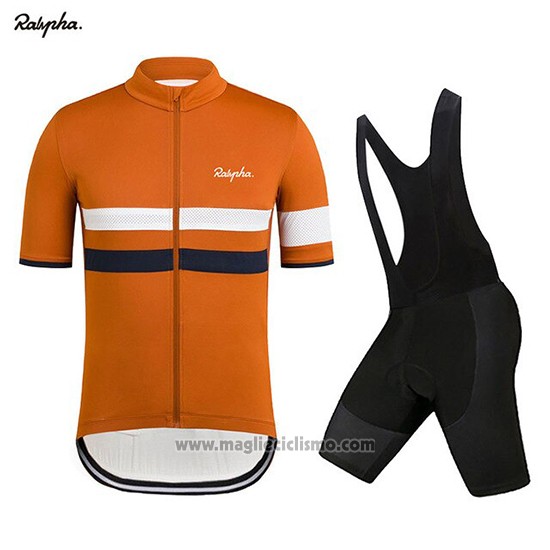 2019 Abbigliamento Ciclismo Rapha Arancione Bianco Manica Corta e Salopette