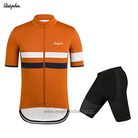 2019 Abbigliamento Ciclismo Rapha Arancione Bianco Manica Corta e Salopette