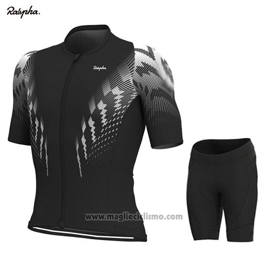 2019 Abbigliamento Ciclismo Rapha Nero Bianco Manica Corta e Salopette