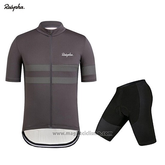 2019 Abbigliamento Ciclismo Rapha Spento Grigio Manica Corta e Salopette
